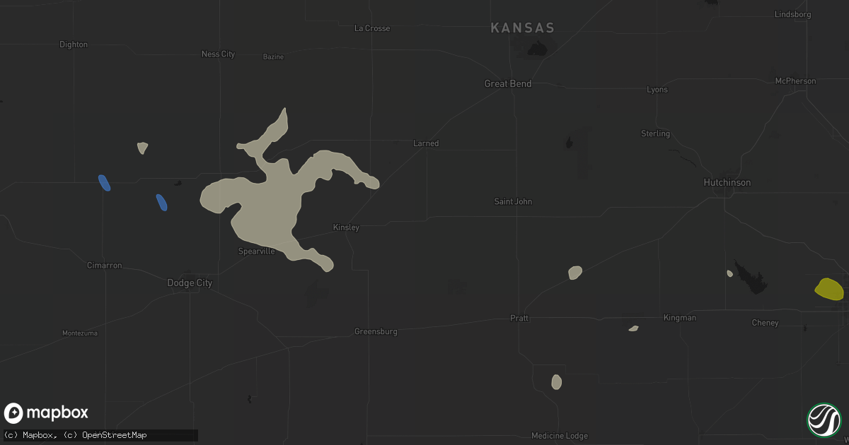 Hail map in Belpre, KS on June 25, 2026