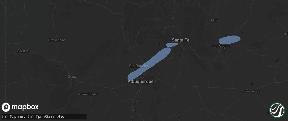 Hail map in Bernalillo, NM on June 25, 2026