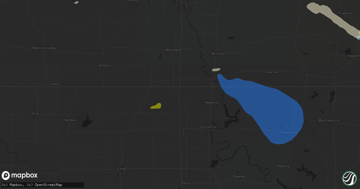 Hail map in Braman, OK on June 25, 2026