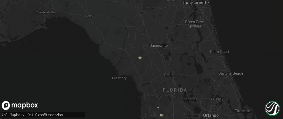 Hail map in Bronson, FL on June 25, 2026
