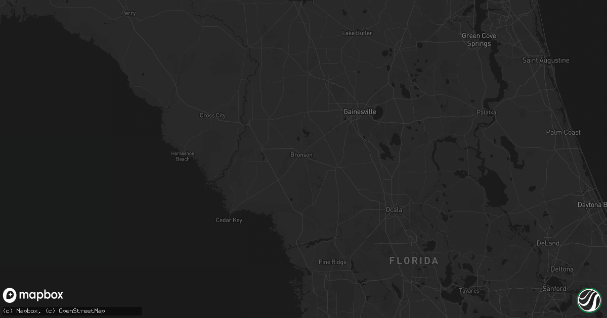 Hail map in Bronson, FL on June 25, 2026