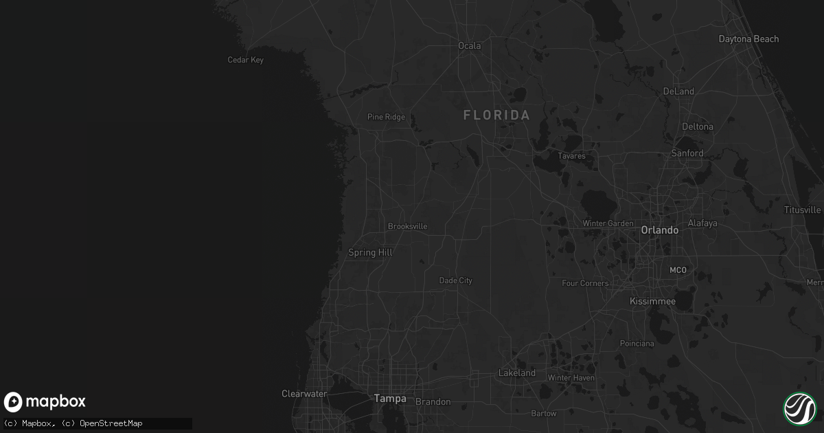 Hail map in Brooksville, FL on June 25, 2026