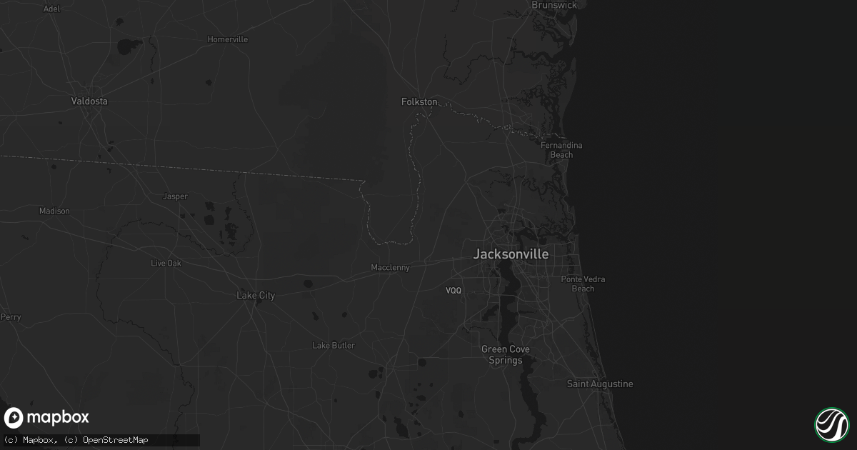 Hail map in Bryceville, FL on June 25, 2026