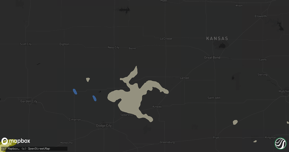 Hail map in Burdett, KS on June 25, 2026