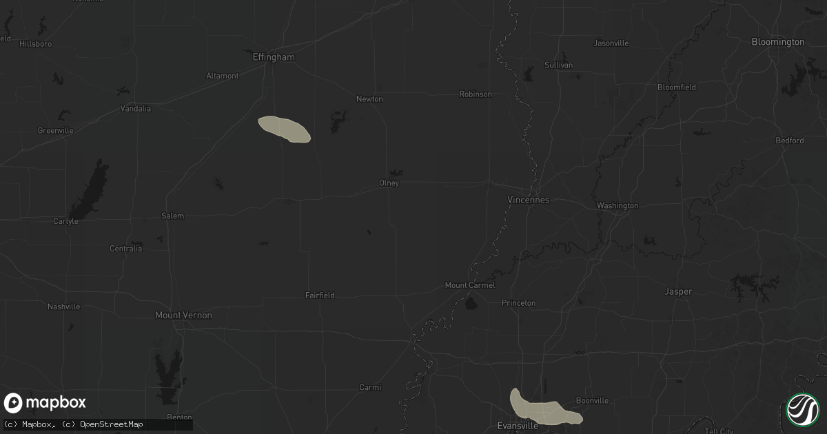 Hail map in Calhoun, IL on June 25, 2026