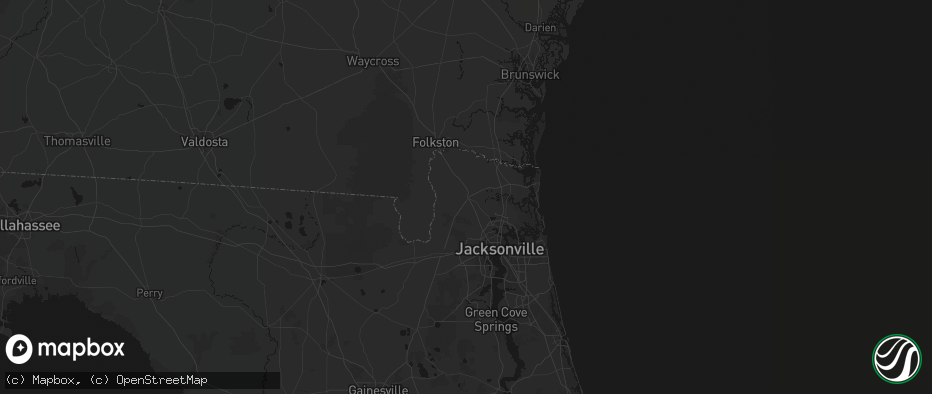 Hail map in Callahan, FL on June 25, 2026
