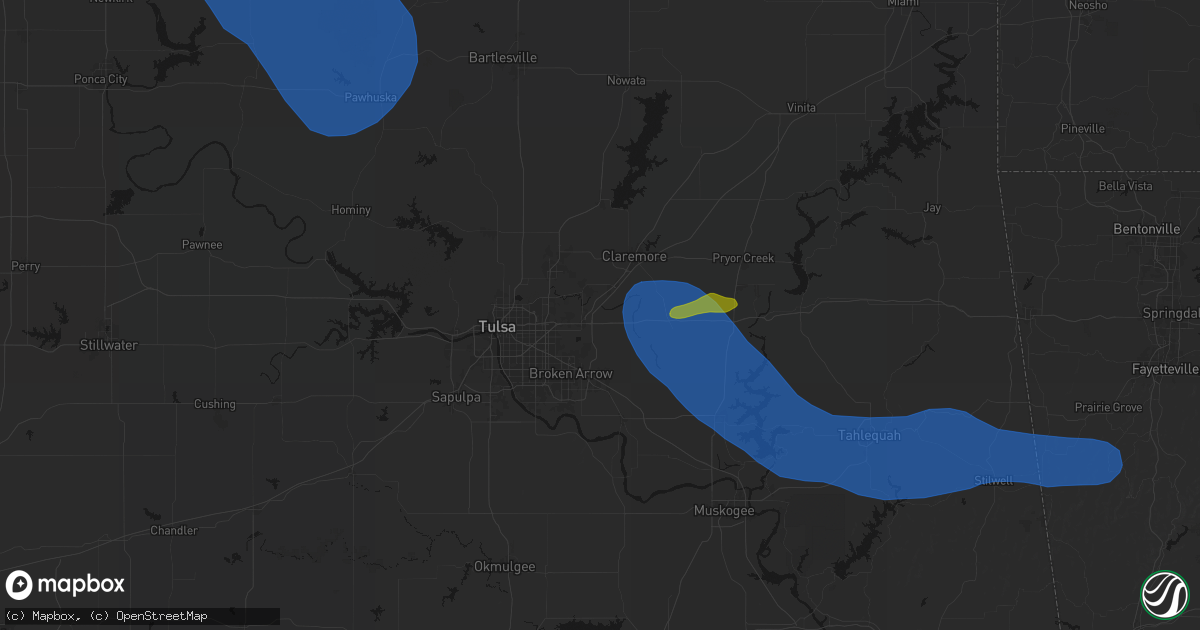 Hail map in Catoosa, OK on June 25, 2026