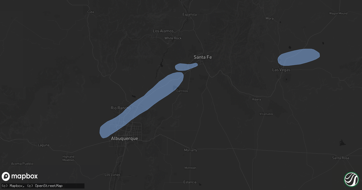 Hail map in Cerrillos, NM on June 25, 2026