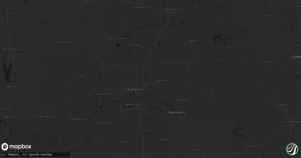 Hail map in Chandler, IN on June 25, 2026