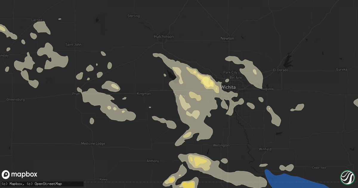 Hail map in Cheney, KS on June 25, 2026