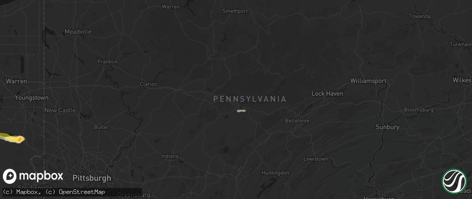 Hail map in Clearfield, PA on June 25, 2026