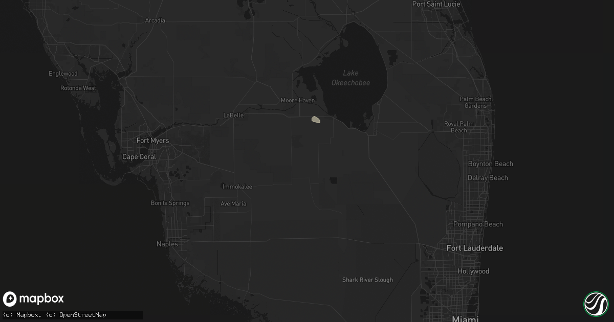 Hail map in Clewiston, FL on June 25, 2026