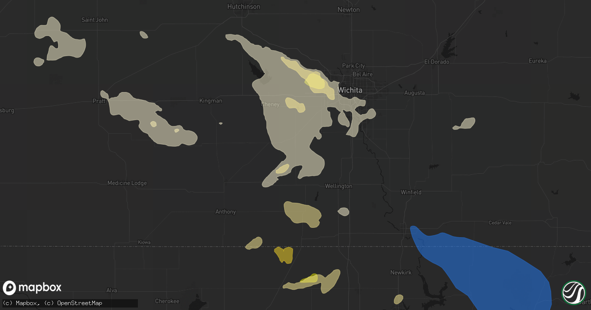 Hail map in Conway Springs, KS on June 25, 2026