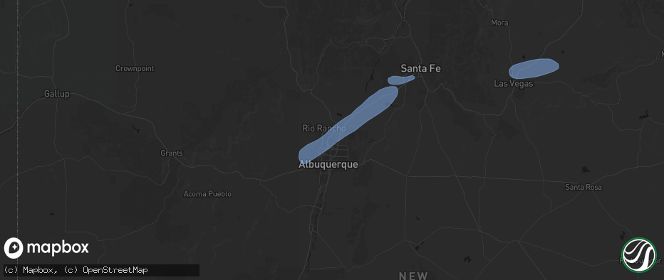 Hail map in Corrales, NM on June 25, 2026