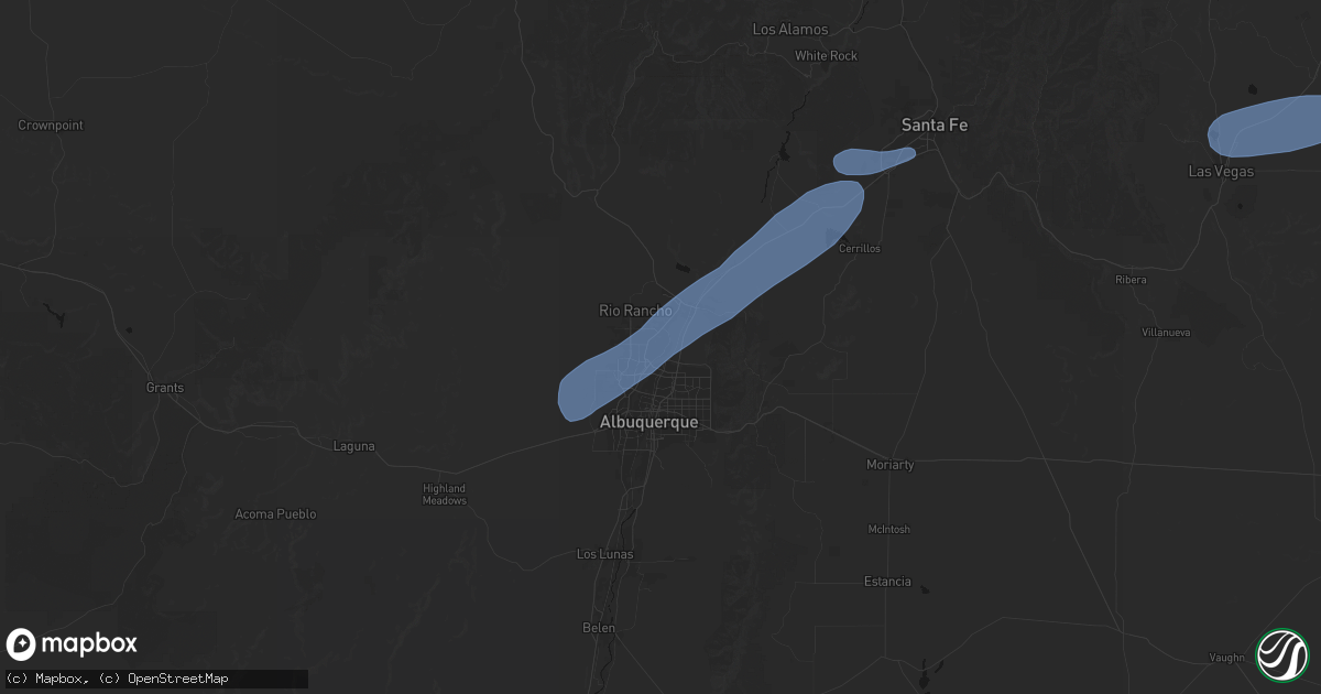 Hail map in Corrales, NM on June 25, 2026
