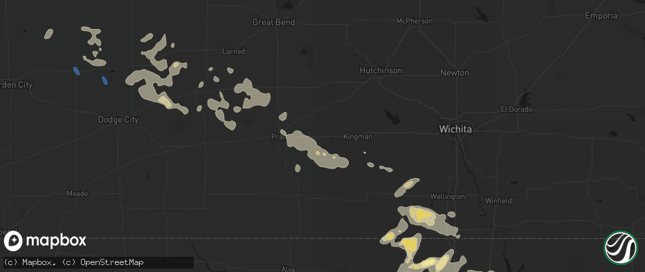 Hail map in Cunningham, KS on June 25, 2026
