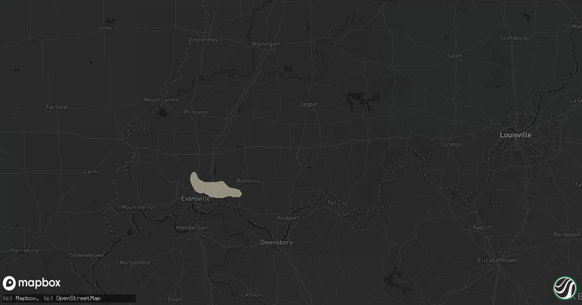 Hail map in Dale, IN on June 25, 2026