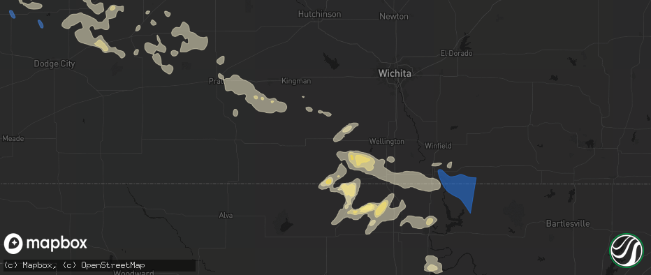 Hail map in Danville, KS on June 25, 2026