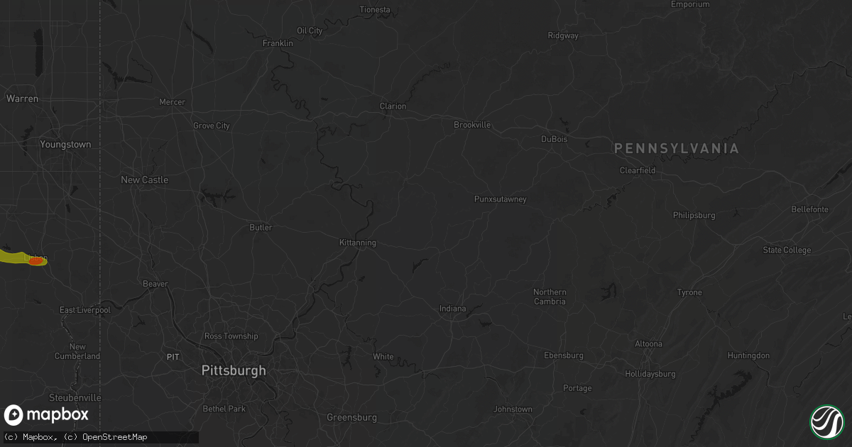 Hail map in Dayton, PA on June 25, 2026
