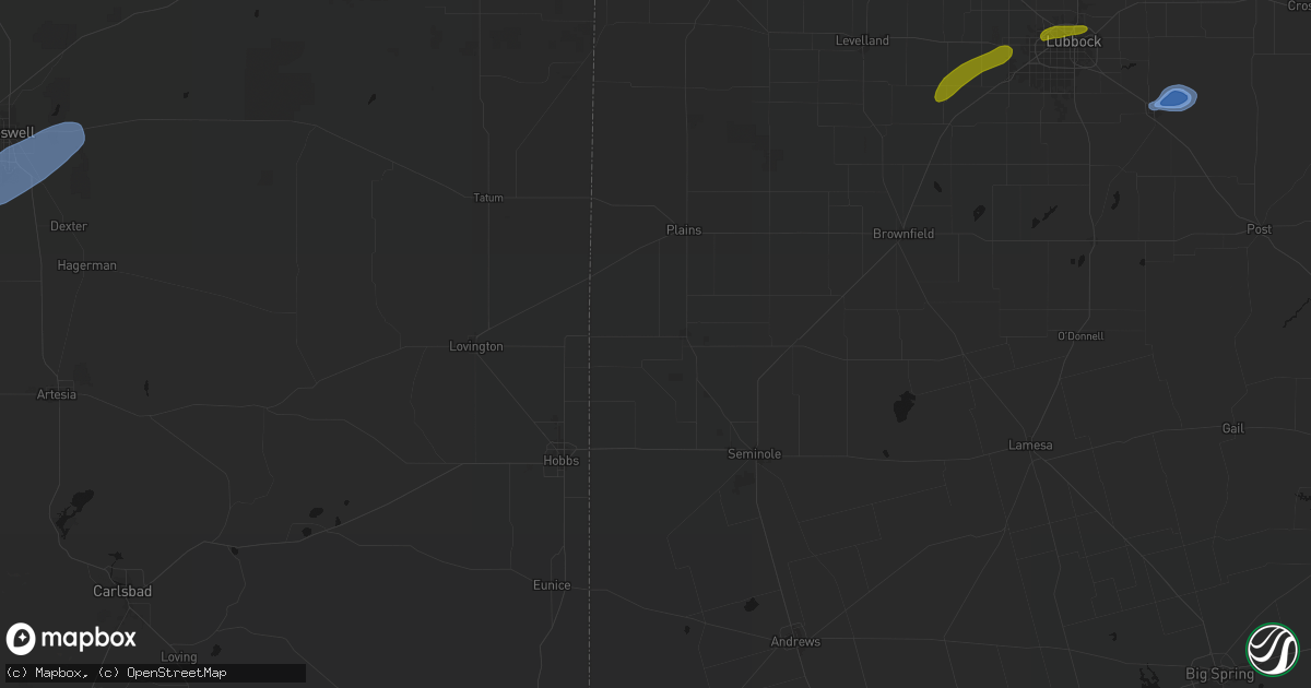 Hail map in Denver City, TX on June 25, 2026