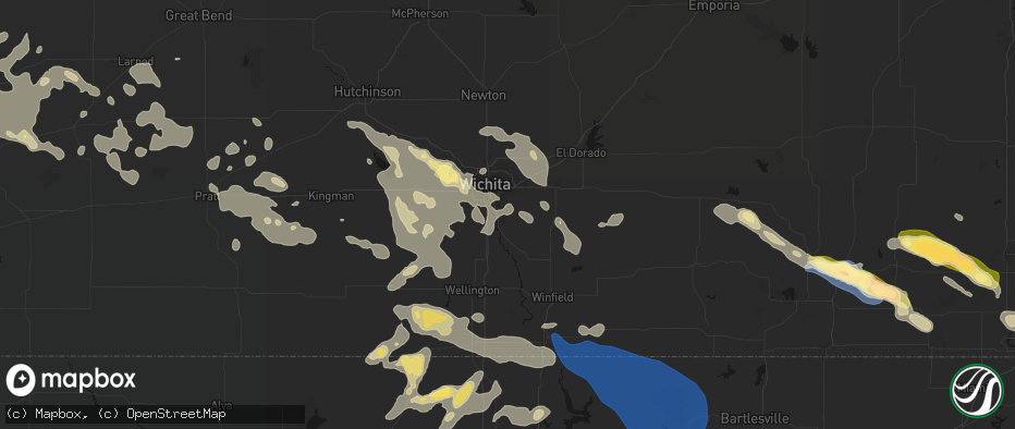 Hail map in Derby, KS on June 25, 2026