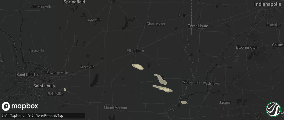 Hail map in Dieterich, IL on June 25, 2026