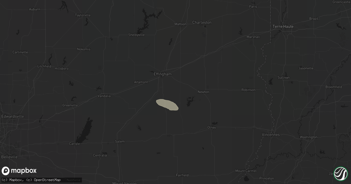 Hail map in Dieterich, IL on June 25, 2026