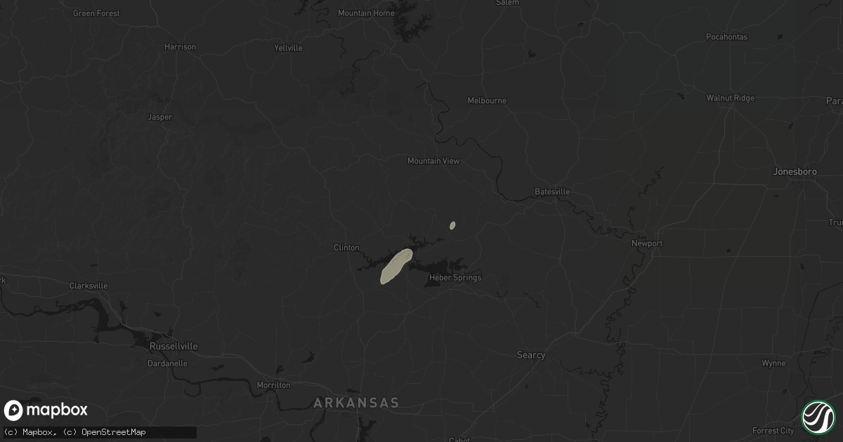 Hail map in Edgemont, AR on June 25, 2026