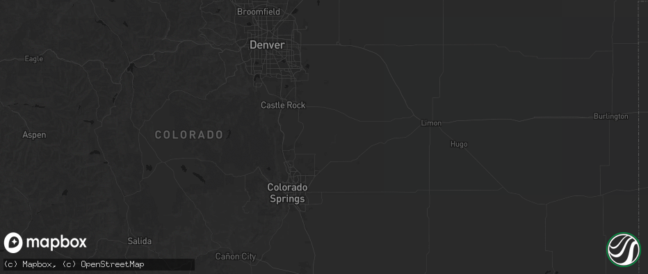 Hail map in Elbert, CO on June 25, 2026