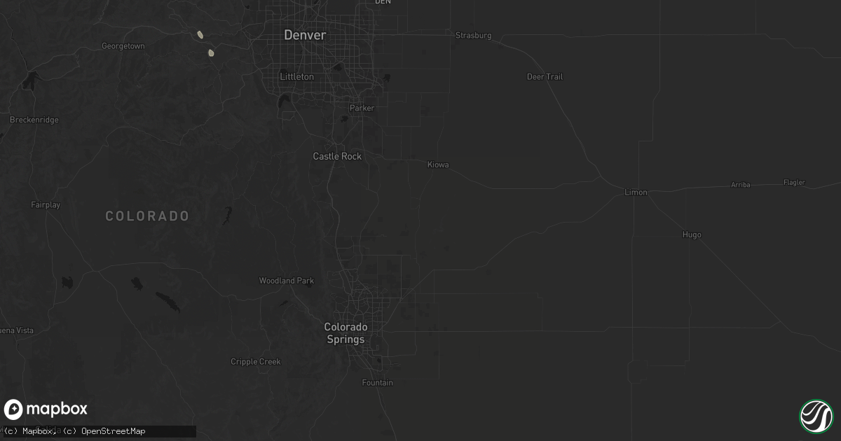 Hail map in Elbert, CO on June 25, 2026