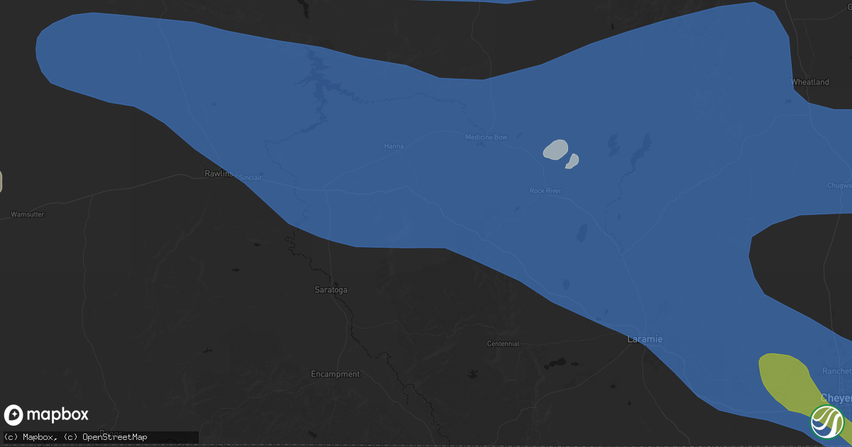 Hail map in Elk Mountain, WY on June 25, 2026