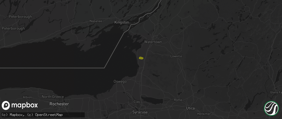 Hail map in Ellisburg, NY on June 25, 2026