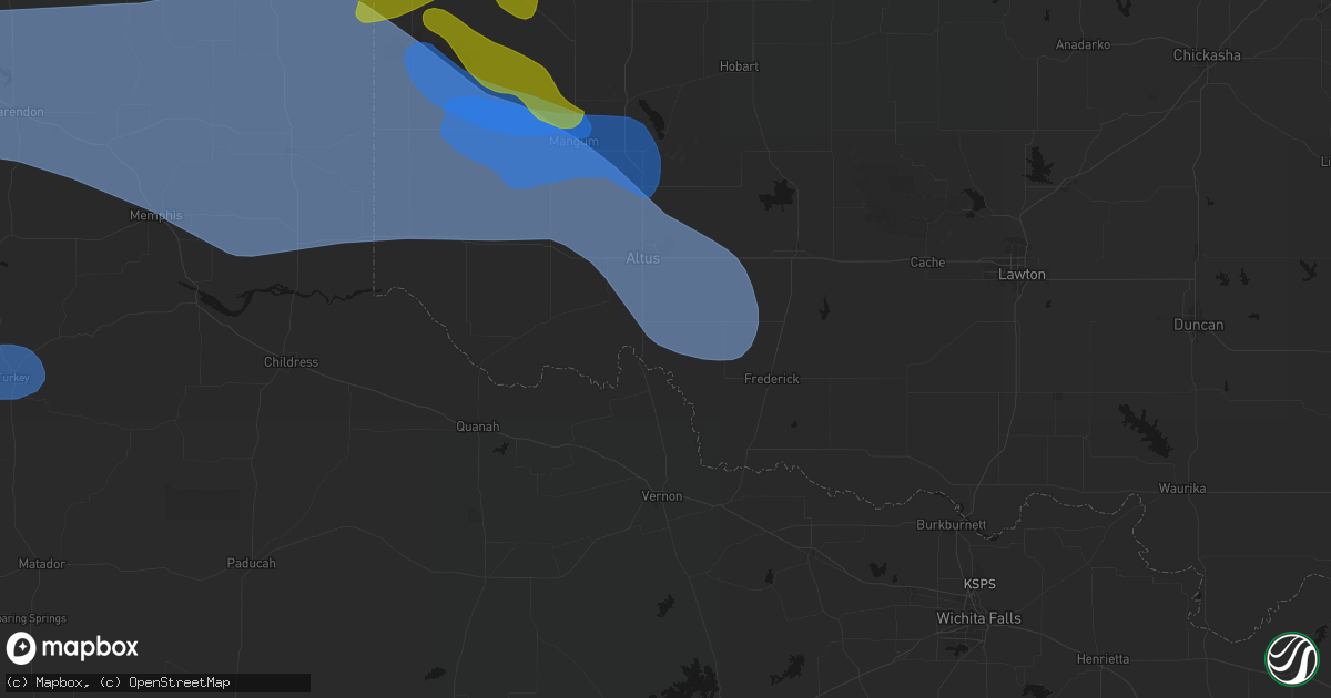 Hail map in Elmer, OK on June 25, 2026