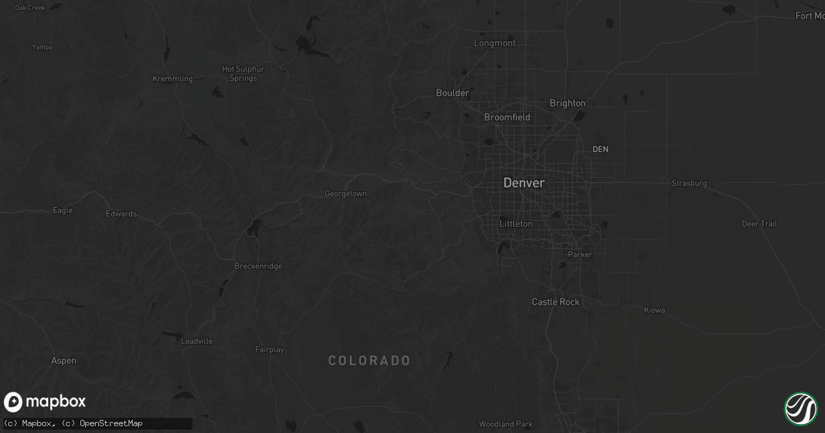 Hail map in Evergreen, CO on June 25, 2026