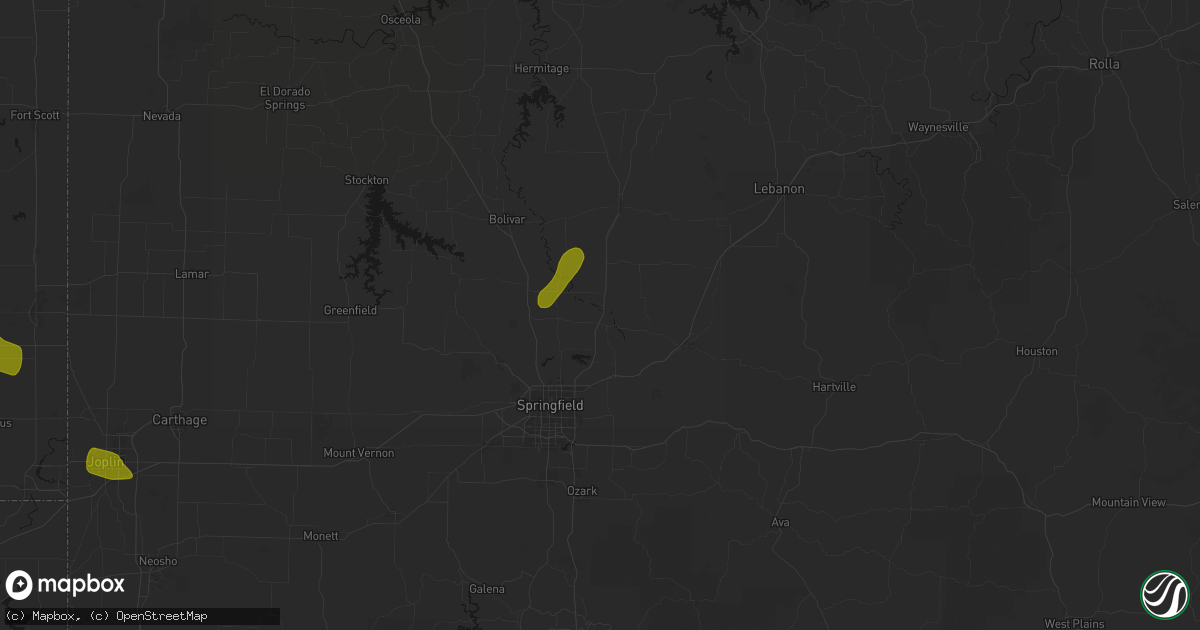 Hail map in Fair Grove, MO on June 25, 2026