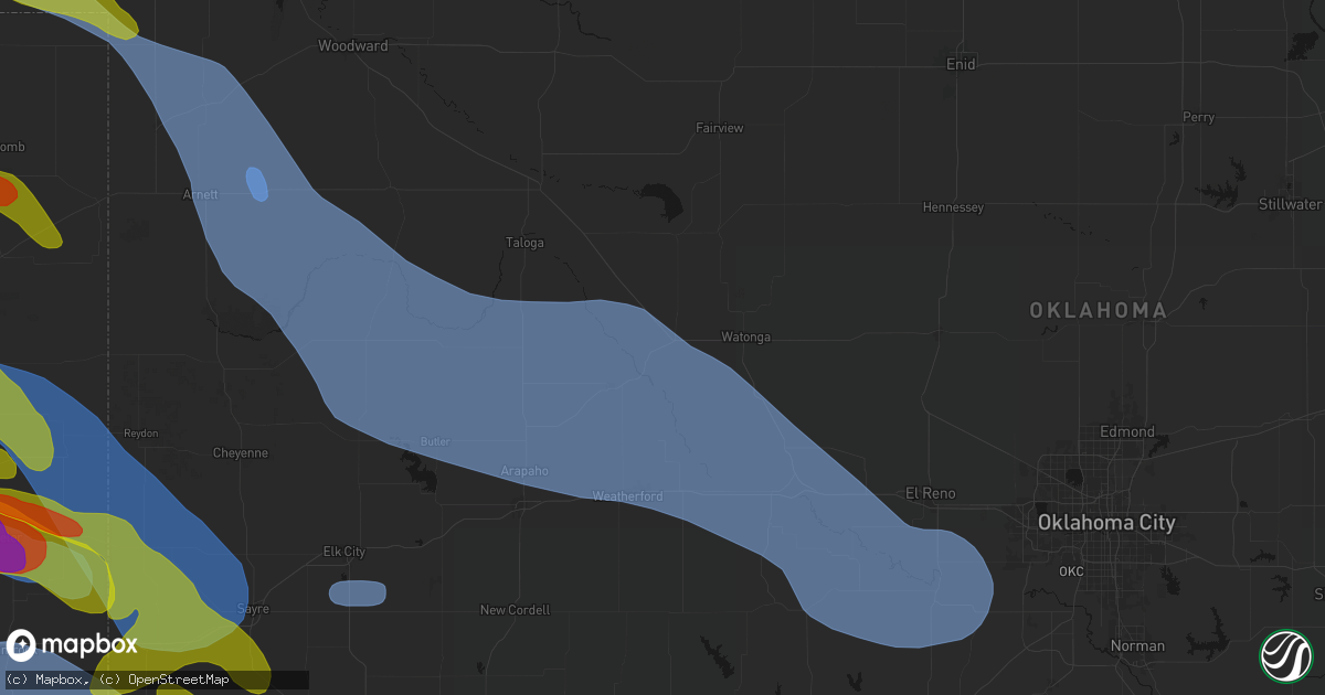 Hail map in Fay, OK on June 25, 2026