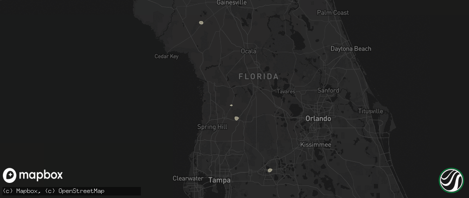 Hail map in Floral City, FL on June 25, 2026