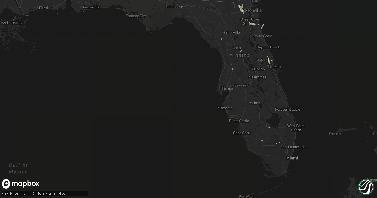 Hail map in Florida on June 25, 2026
