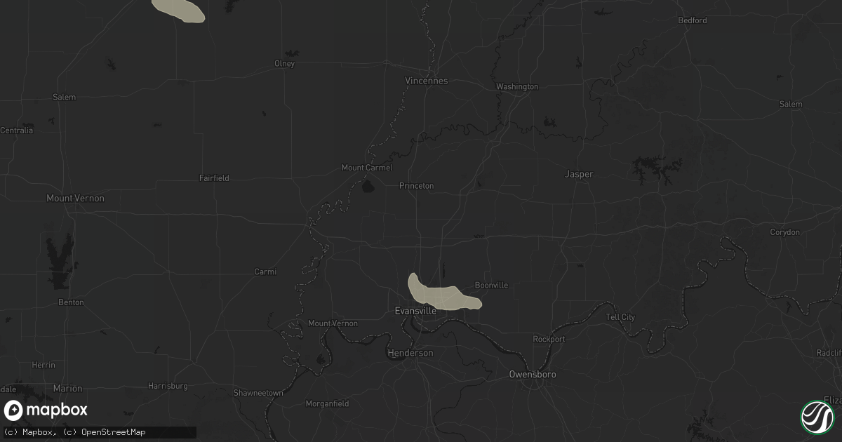 Hail map in Fort Branch, IN on June 25, 2026