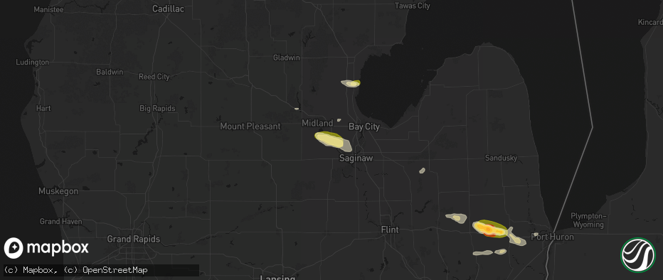 Hail map in Freeland, MI on June 25, 2026