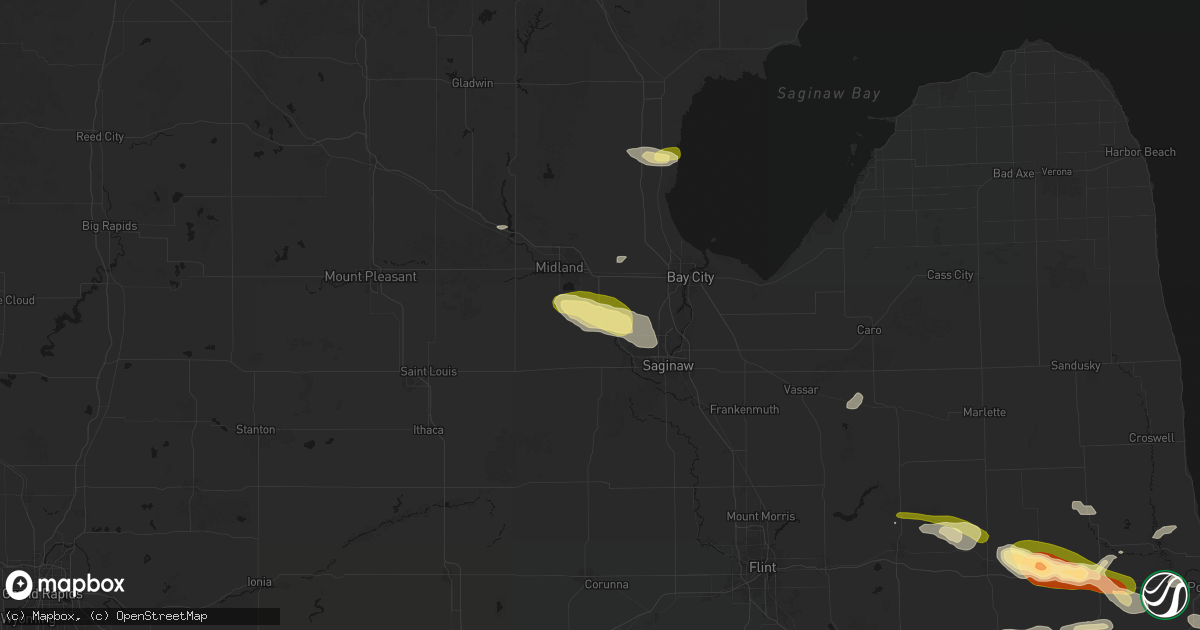 Hail map in Freeland, MI on June 25, 2026