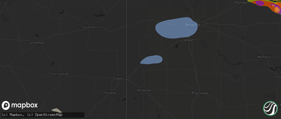 Hail map in Friona, TX on June 25, 2026