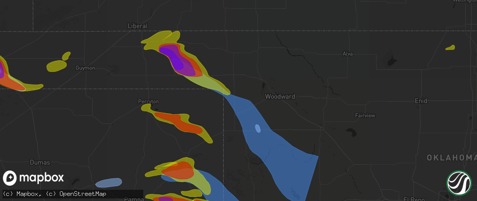 Hail map in Gage, OK on June 25, 2026