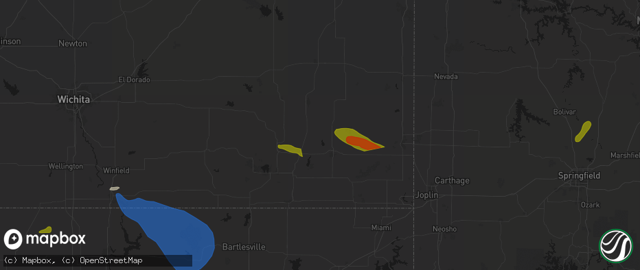 Hail map in Galesburg, KS on June 25, 2026