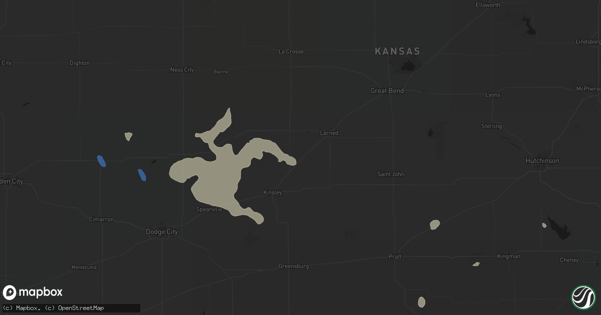 Hail map in Garfield, KS on June 25, 2026