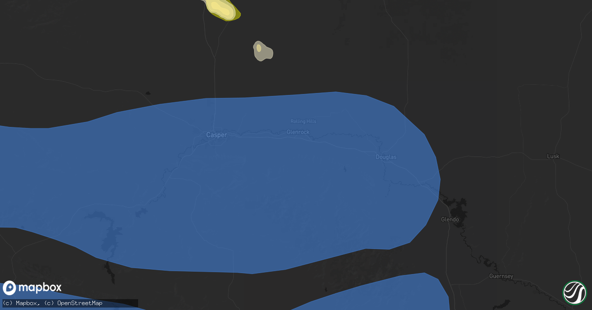 Hail map in Glenrock, WY on June 25, 2026