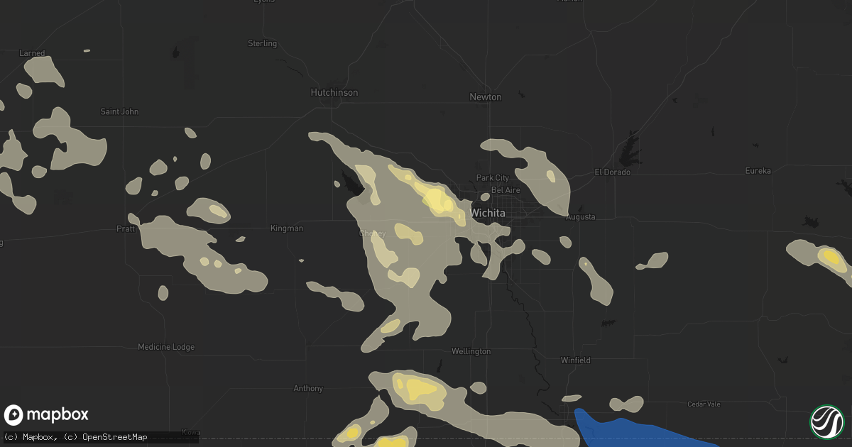 Hail map in Goddard, KS on June 25, 2026