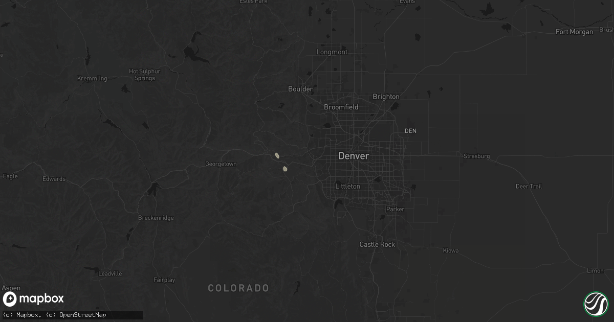 Hail map in Golden, CO on June 25, 2026