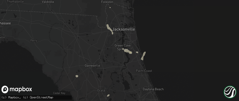 Hail map in Green Cove Springs, FL on June 25, 2026