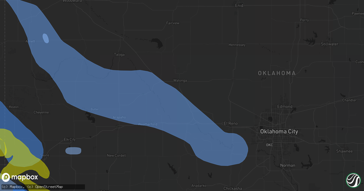 Hail map in Greenfield, OK on June 25, 2026